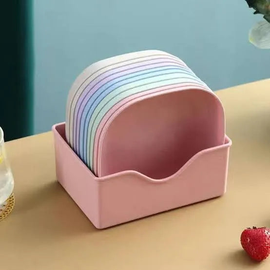 10 Pcs Multi-purpose Spit Bone Dish Set House Hold Food Grade Spit Bone Plate Set With Stand