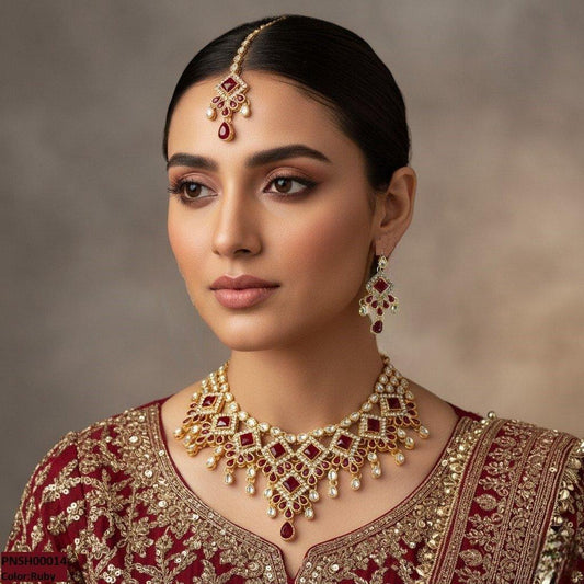 FRN Sqyare/Tear Drop Necklace Set