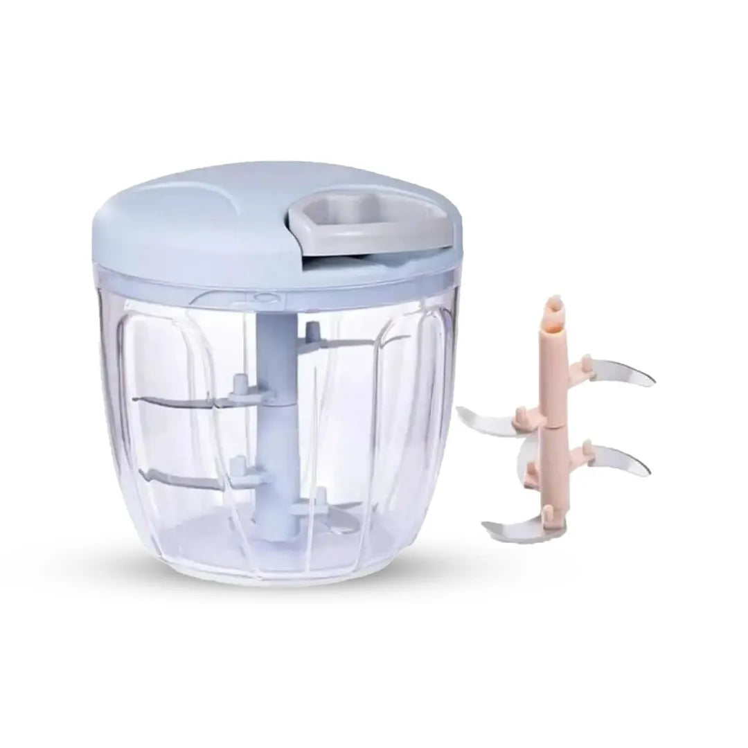 Manual Food Chopper for Effortless Vegetable Fruit and Herb Chopping | Durable and Easy to Use Kitchen Tool by Trend Emporium | Large Hand Pulled Speedy Chopper