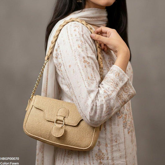 Willow Strap Jute Armpit Bag Fawn