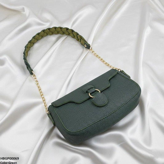 Willow Strap Jute Armpit Bag Green