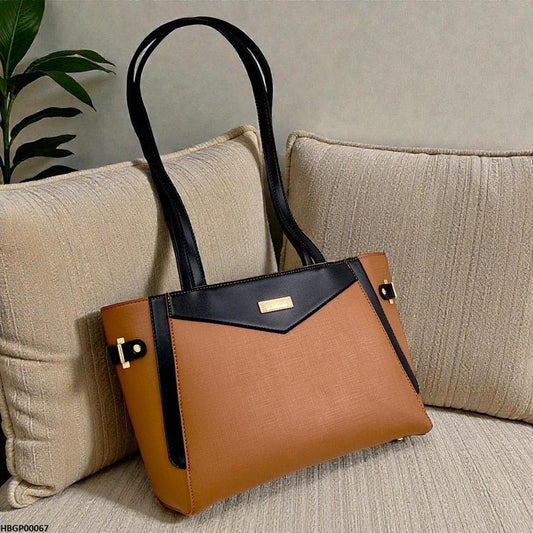 Verona Contrast Tote Bag - Brown